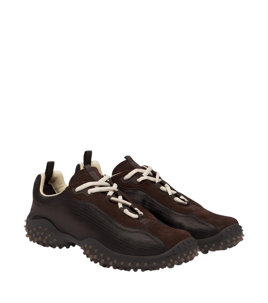 Miu Miu Bubble suede-trimmed sneakers