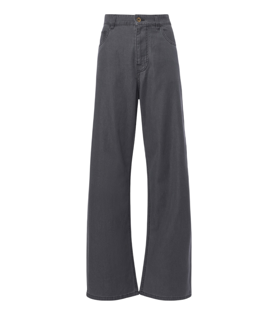 Pantalones de pierna ancha de cambray de Miu Miu