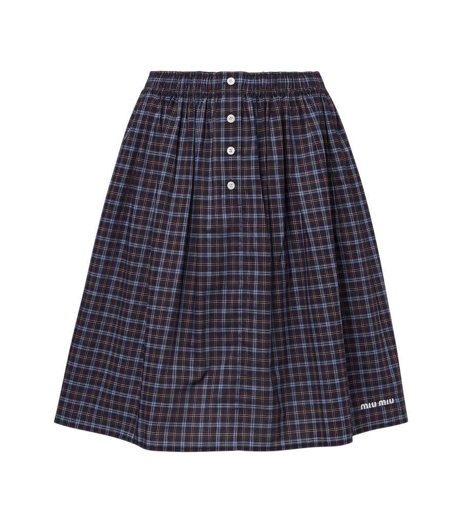 Miu Miu Checked cotton poplin miniskirt