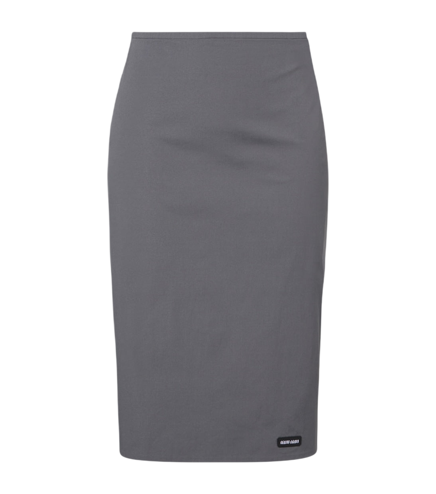 Miu Miu Cotton-blend poplin pencil skirt