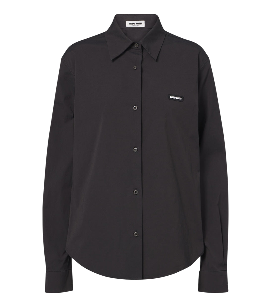 Chemise en popeline de mélange de coton Miu Miu