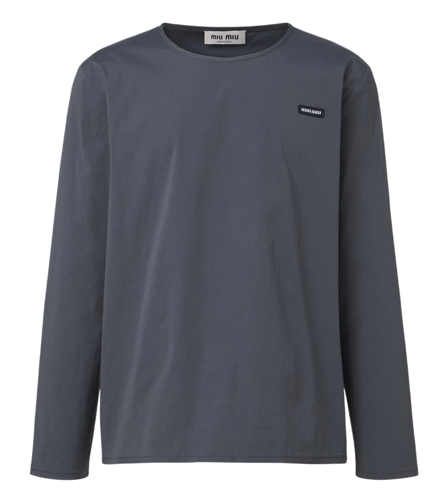 Miu Miu Cotton-blend poplin T-shirt