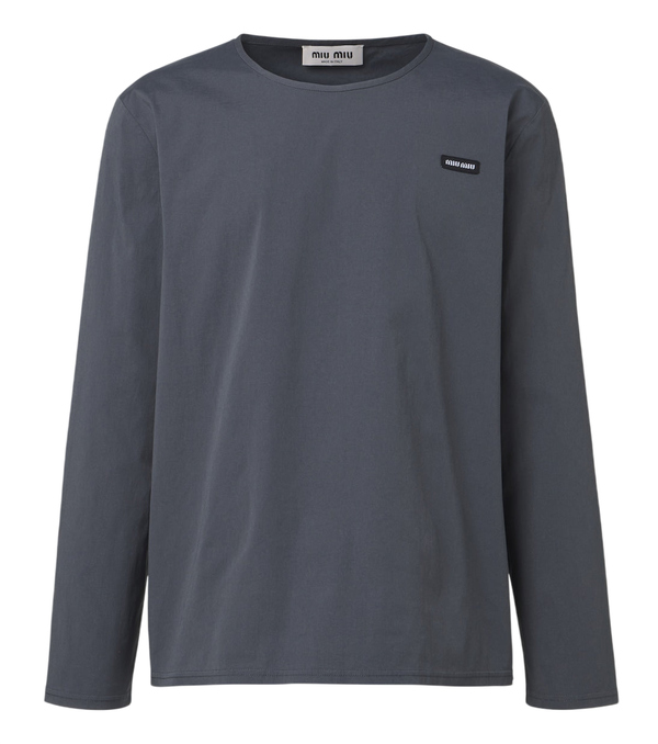 Miu Miu Cotton-blend poplin T-shirt
