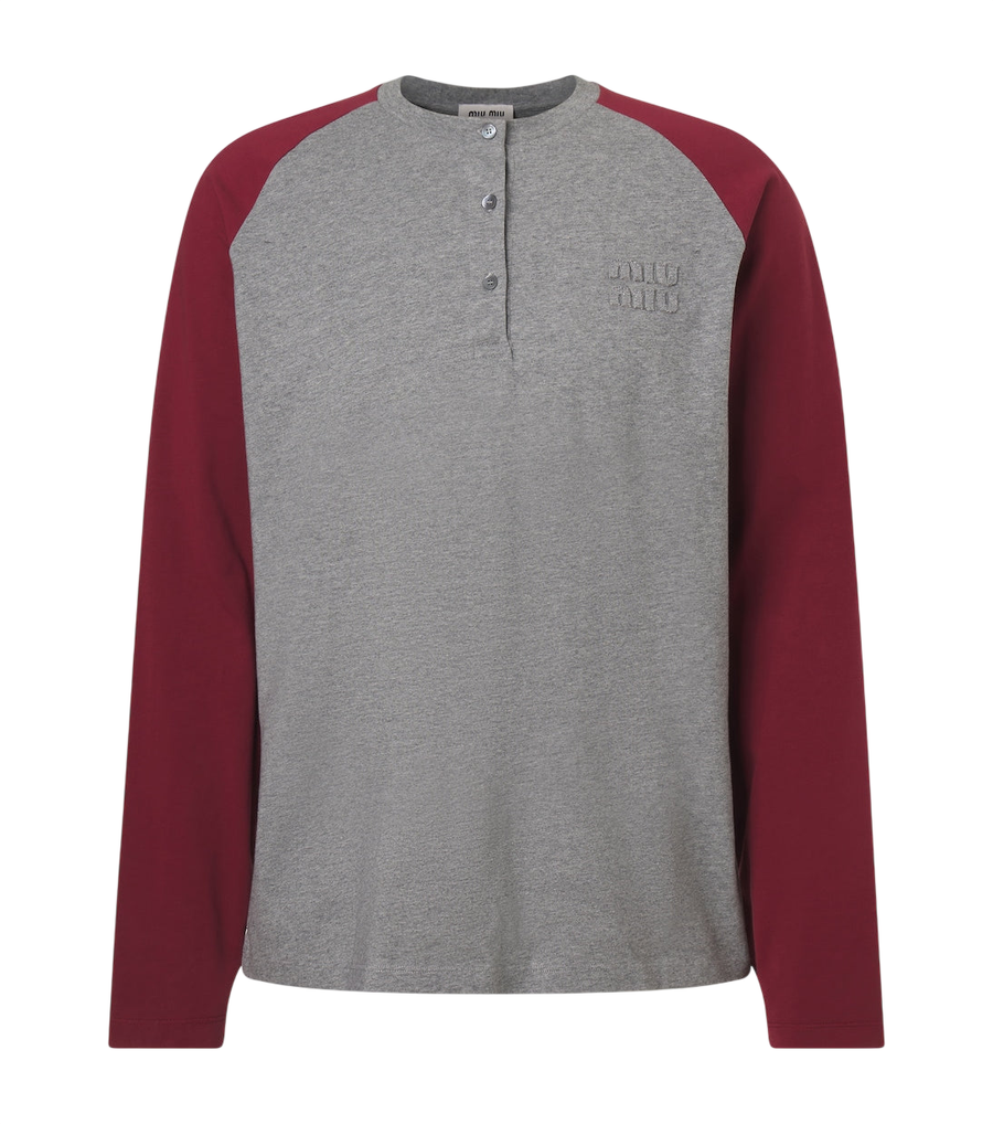 Miu Miu Cotton jersey Henley shirt