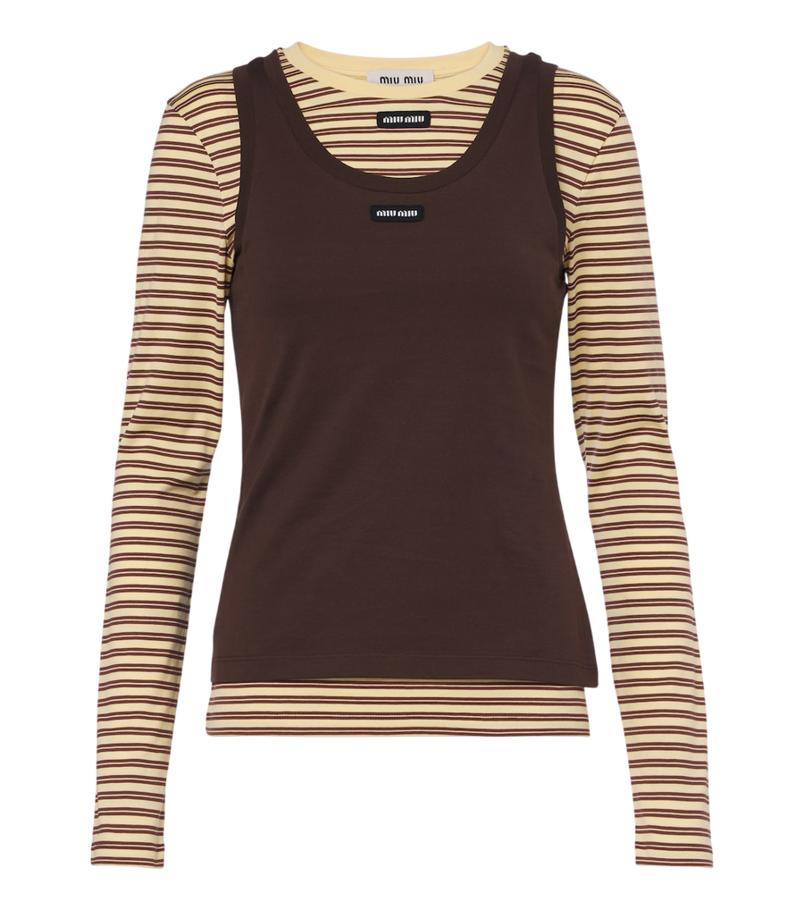 Ensemble T-shirt et débardeur en jersey de coton Miu Miu
