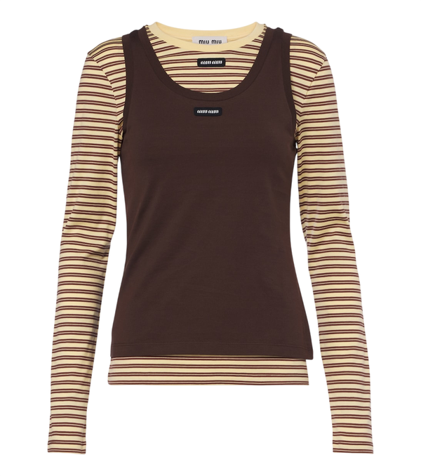 Miu Miu Cotton jersey T-shirt and tank top set