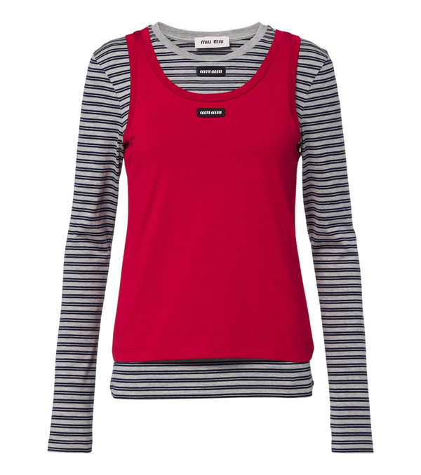 Set composto da t-shirt e canotta in jersey di cotone Miu Miu