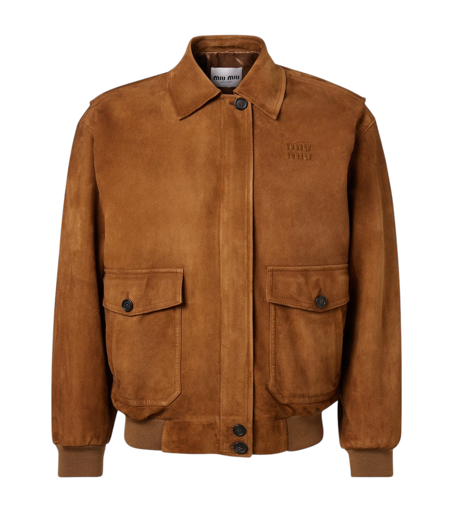 Miu Miu Embossed suede blouson