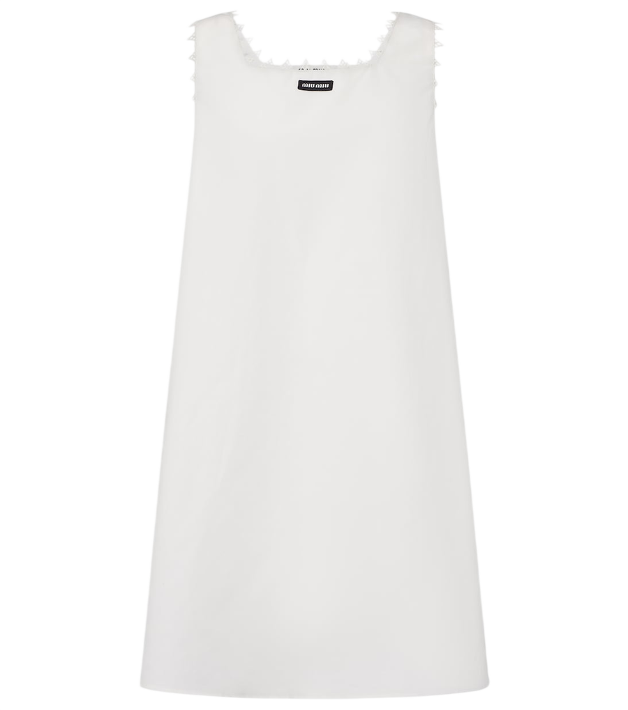 Miu Miu Embroidered cotton and linen minidress