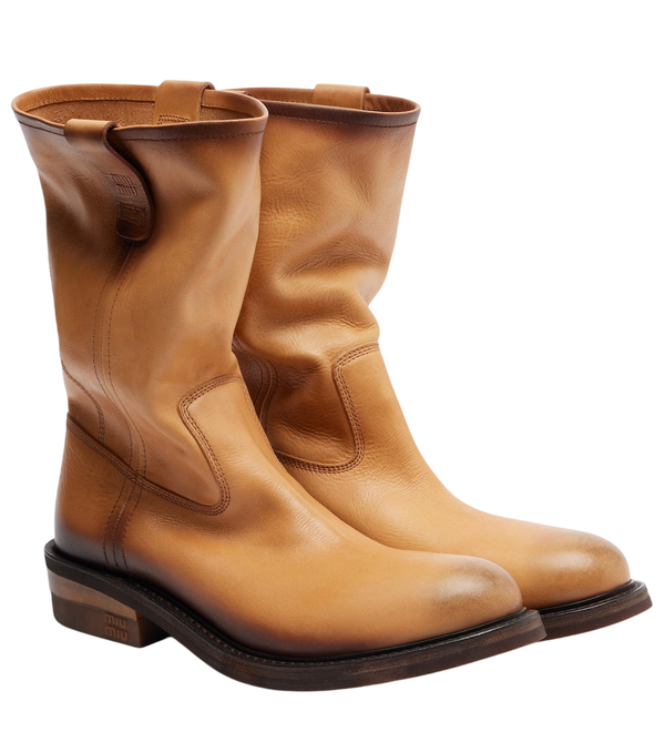 Miu Miu Foule leather ankle boots
