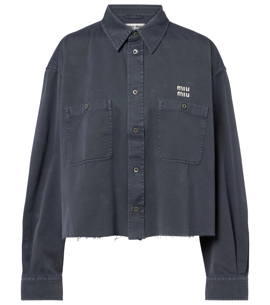 Miu Miu Frayed denim shirt