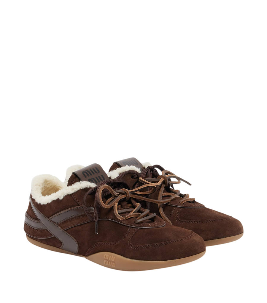 Miu Miu Gymnasium leather-trimmed suede sneakers