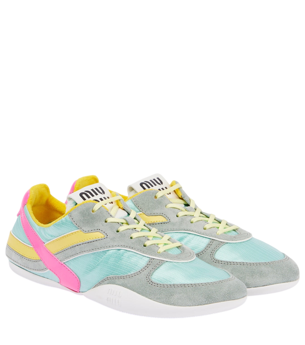 Miu Miu Gymnasium suede and technical sneakers