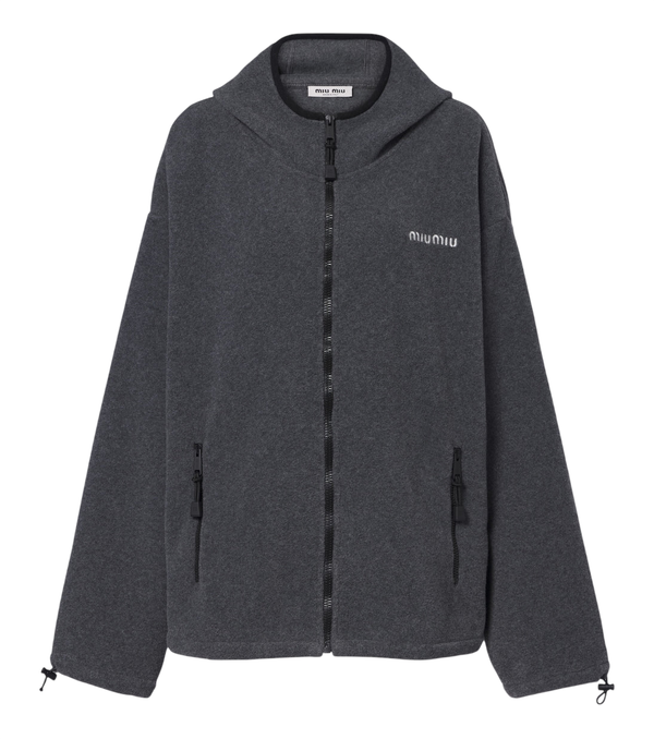 Miu Miu Hooded oversized fleece jacket