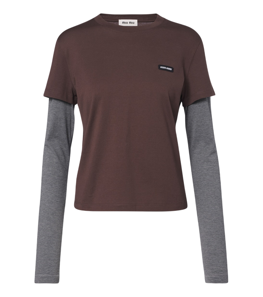 T-shirt Miu Miu en jersey de coton superposé