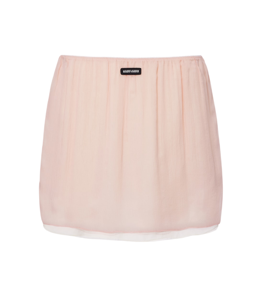 Miu Miu Layered silk chiffon miniskirt