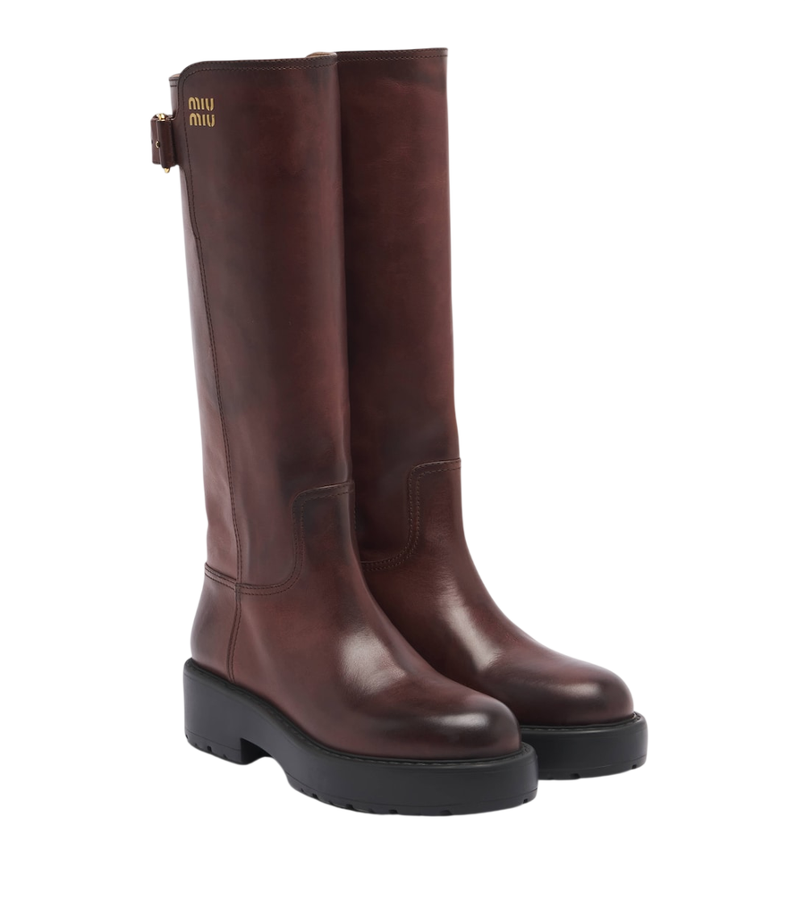 Miu Miu Leather knee-high boots
