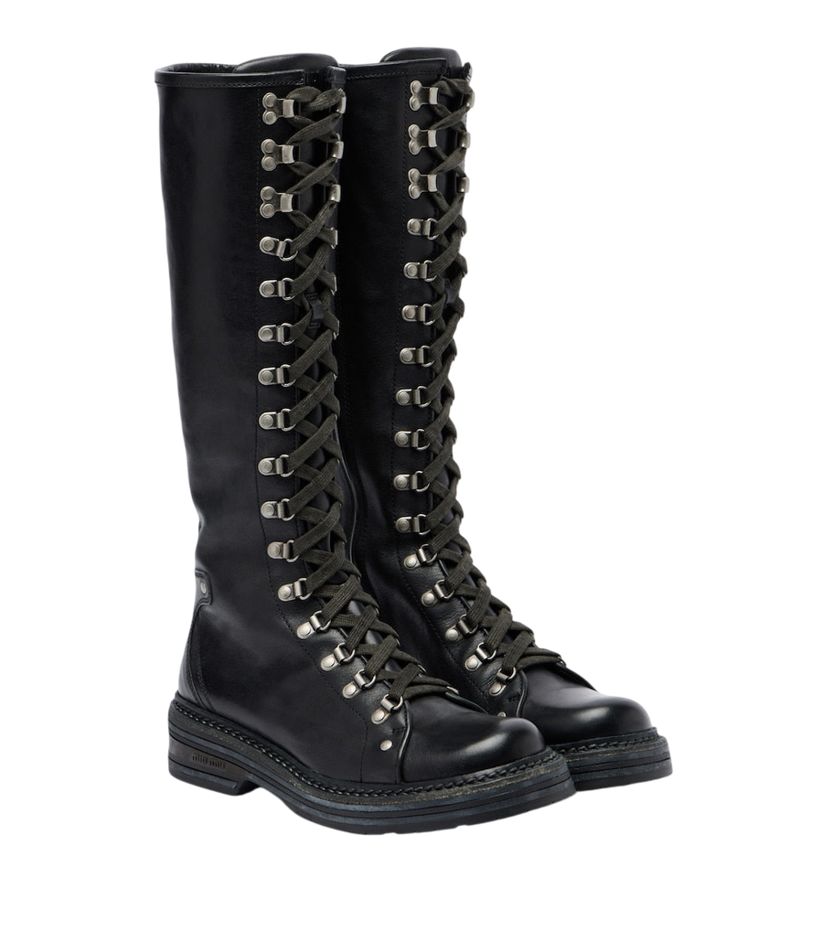 Miu Miu Leather lace-up boots