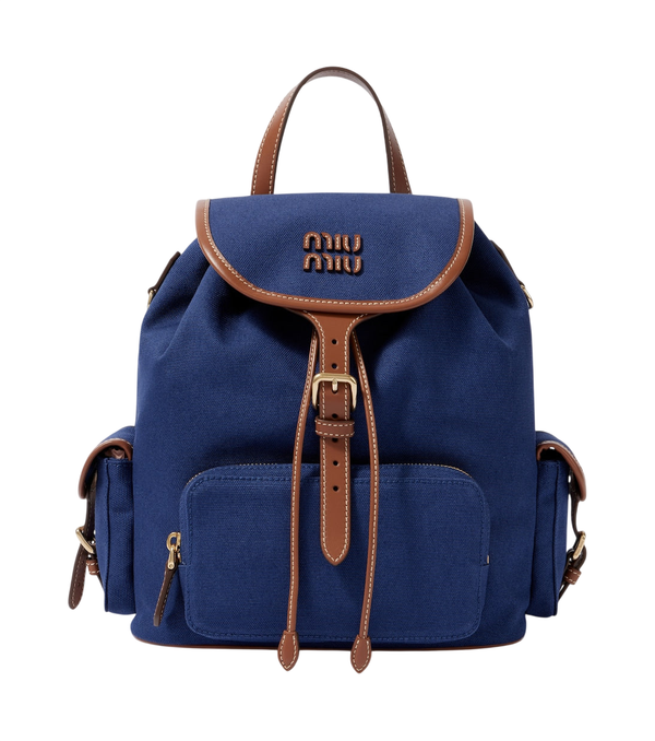 Miu Miu Leather-trimmed canvas backpack