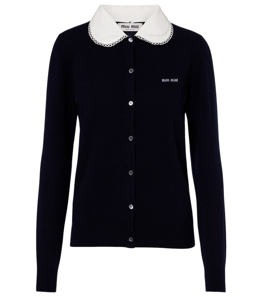 Miu Miu Logo cashmere cardigan