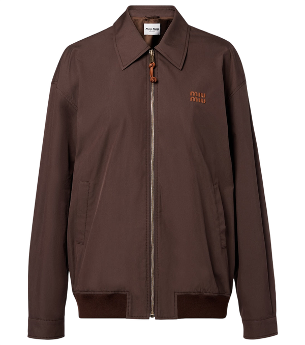 Miu Miu Logo cotton-blend blouson