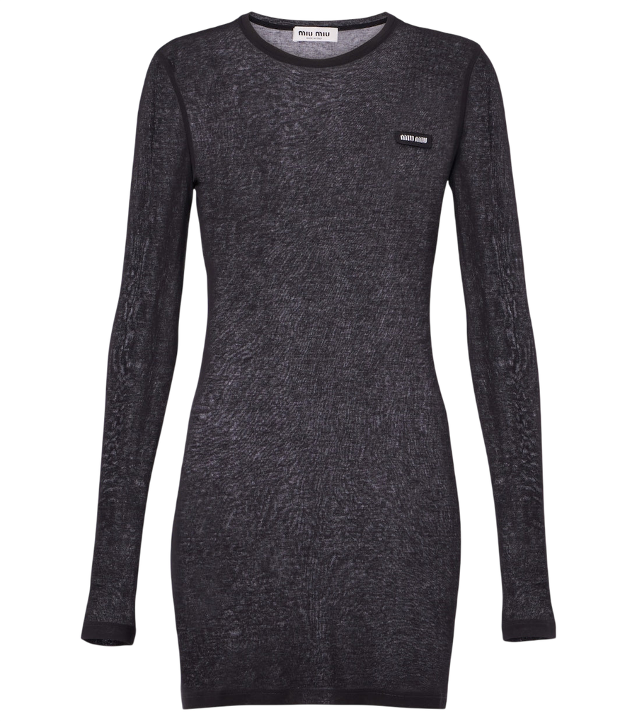 Miu Miu Logo cotton jersey minidress