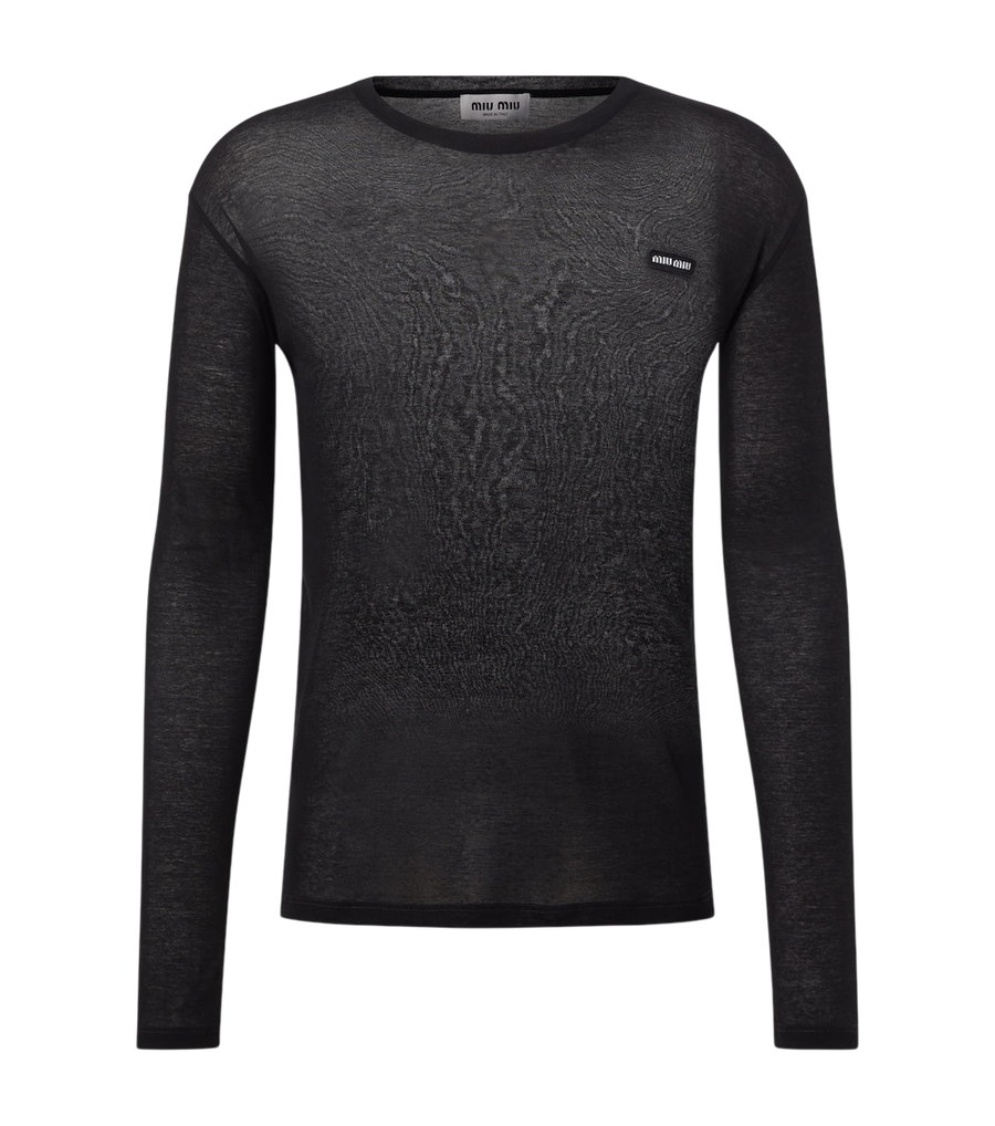 Miu Miu Logo cotton jersey T-shirt