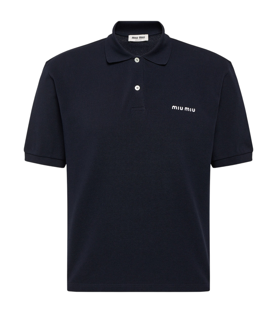 Miu Miu Logo cotton piqué polo shirt