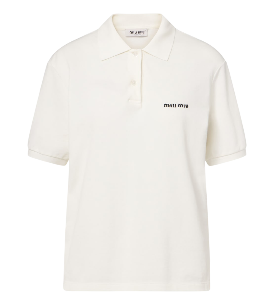Miu Miu Logo cotton piqué polo shirt