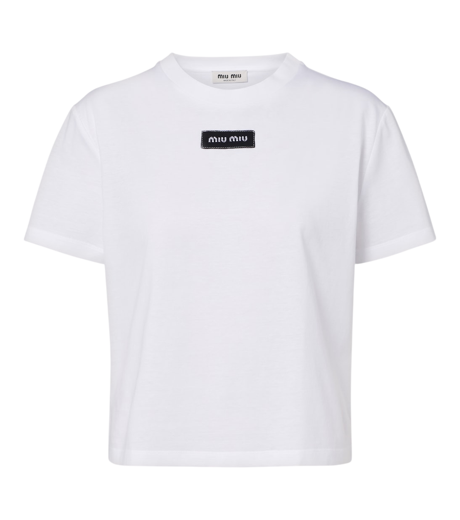 T-shirt en coton à logo Miu Miu