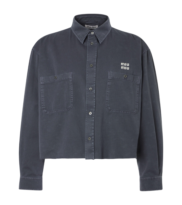 Miu Miu Logo denim shirt