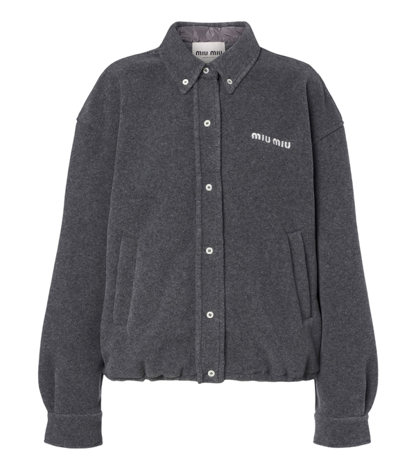 Miu Miu Logo embroidered blouson jacket