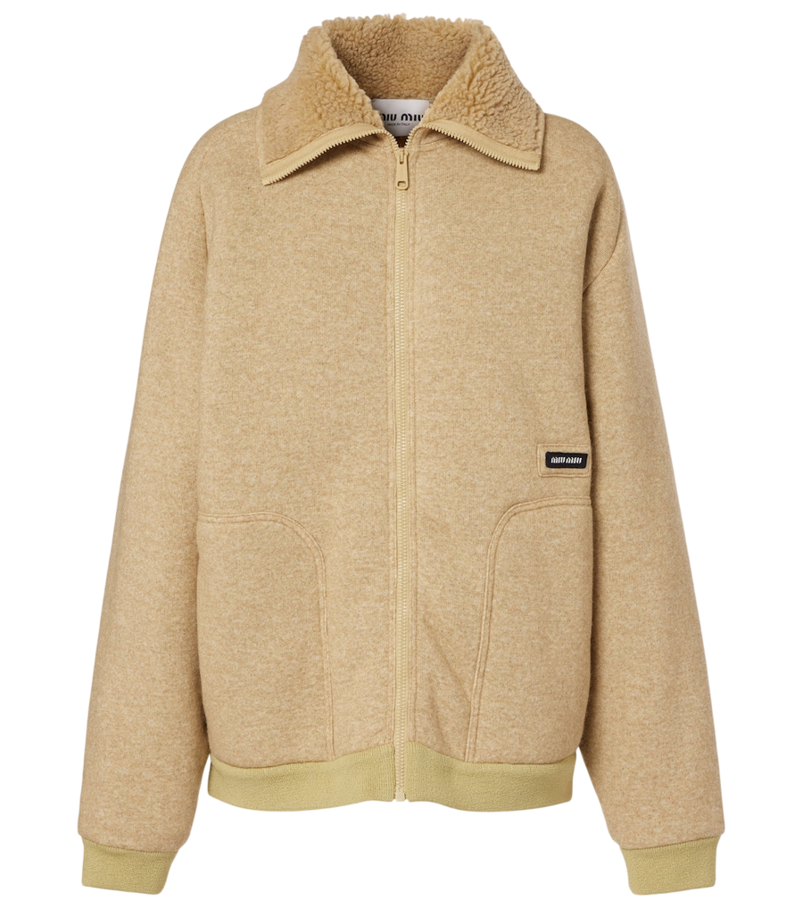Miu Miu Logo fleece blouson