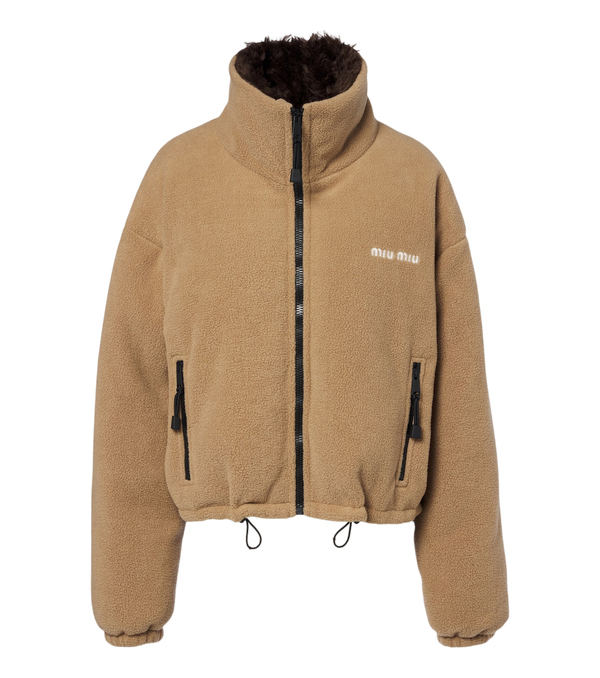 Miu Miu Logo fleece down jacket
