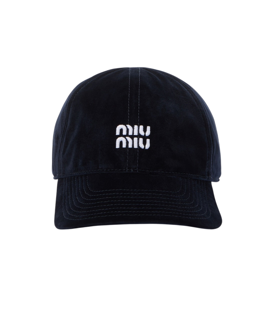Miu Miu Logo velvet baseball cap