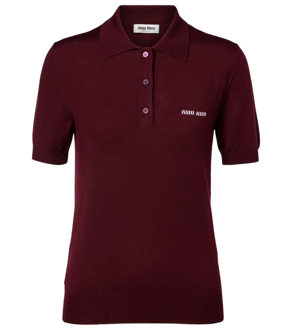 Miu Miu Logo wool polo sweater