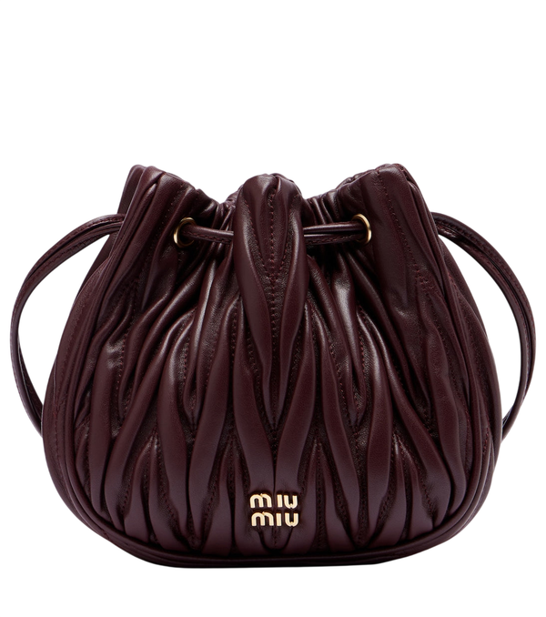 Miu Miu Matelassé leather bucket bag