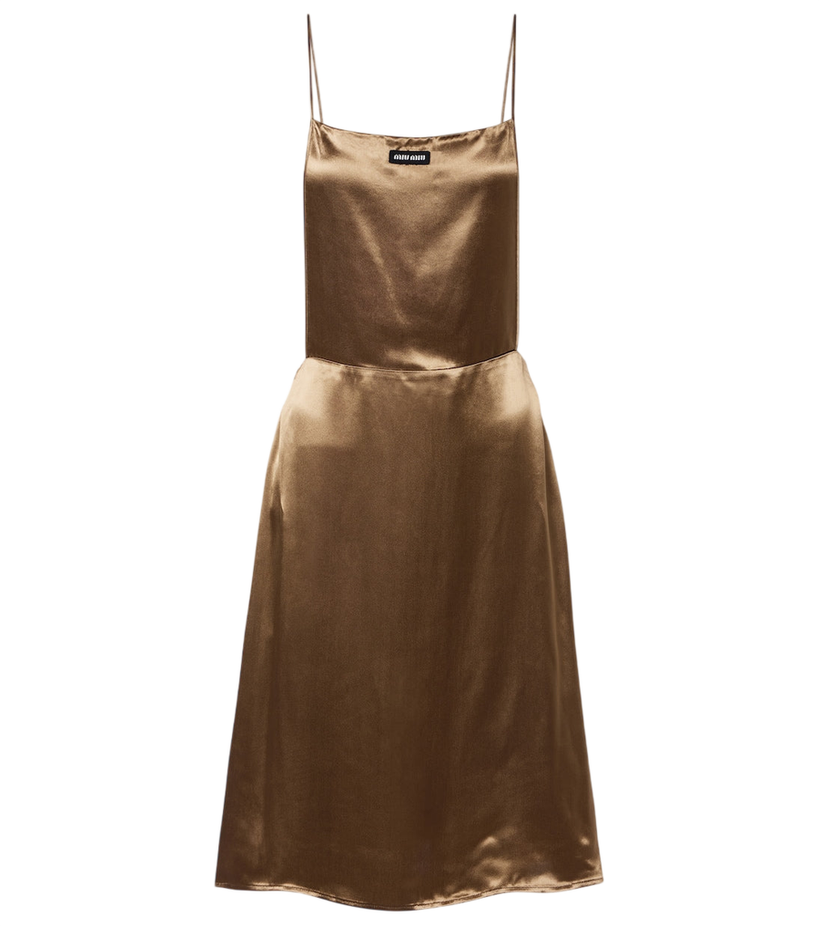 Mini-robe Miu Miu en satin à dos nu