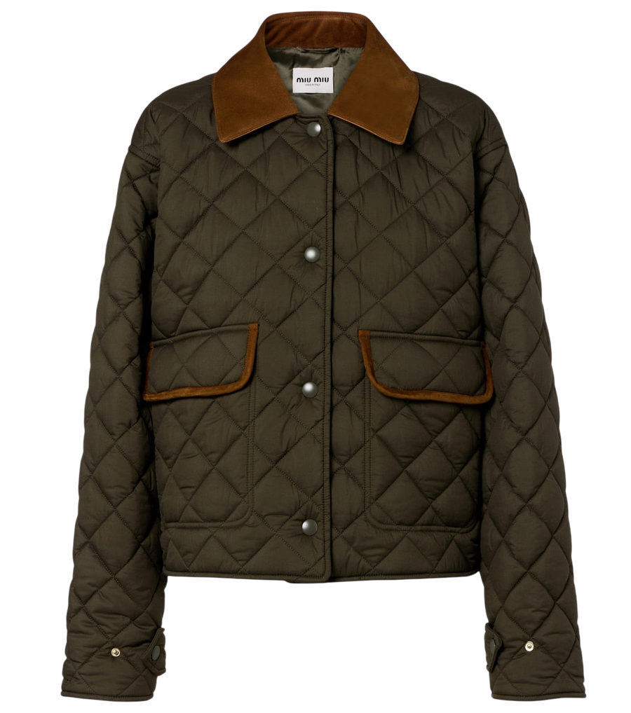 Miu Miu Quilted leather-trimmed jacket