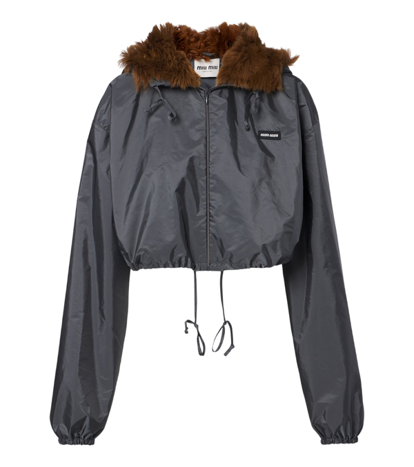 Miu Miu Shearling-trimmed technical jacket