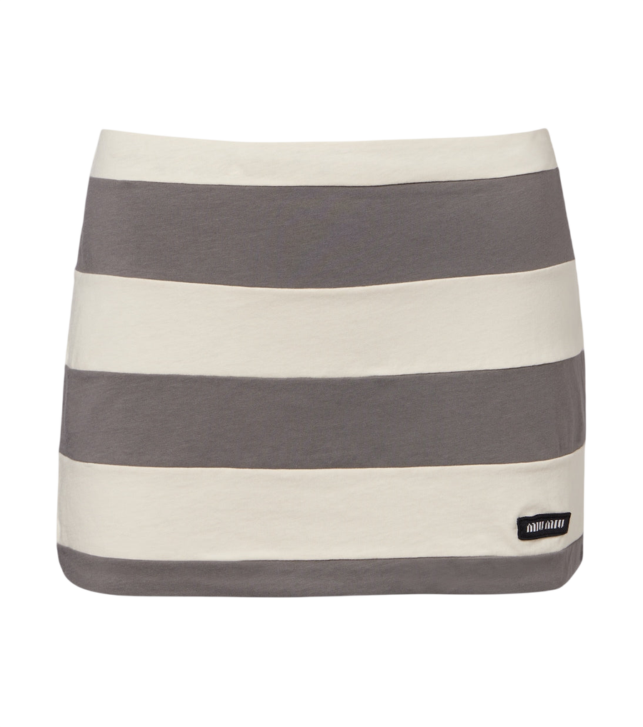 Miu Miu Striped cotton jersey miniskirt