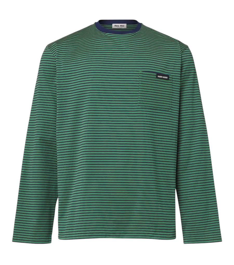 Miu Miu Striped cotton jersey T-shirt