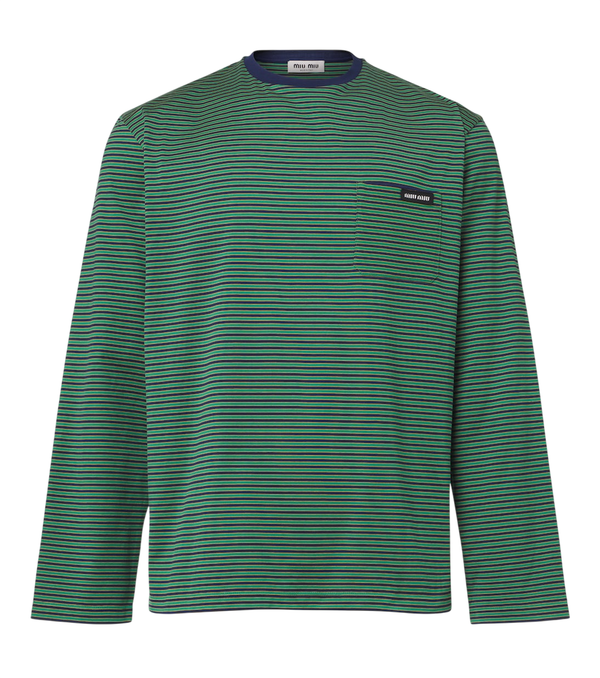 Miu Miu Striped cotton jersey T-shirt