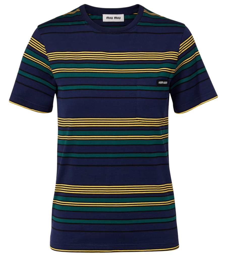 T-shirt Miu Miu en jersey de coton rayé