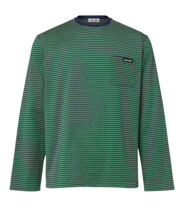 Miu Miu Striped cotton jersey T-shirt