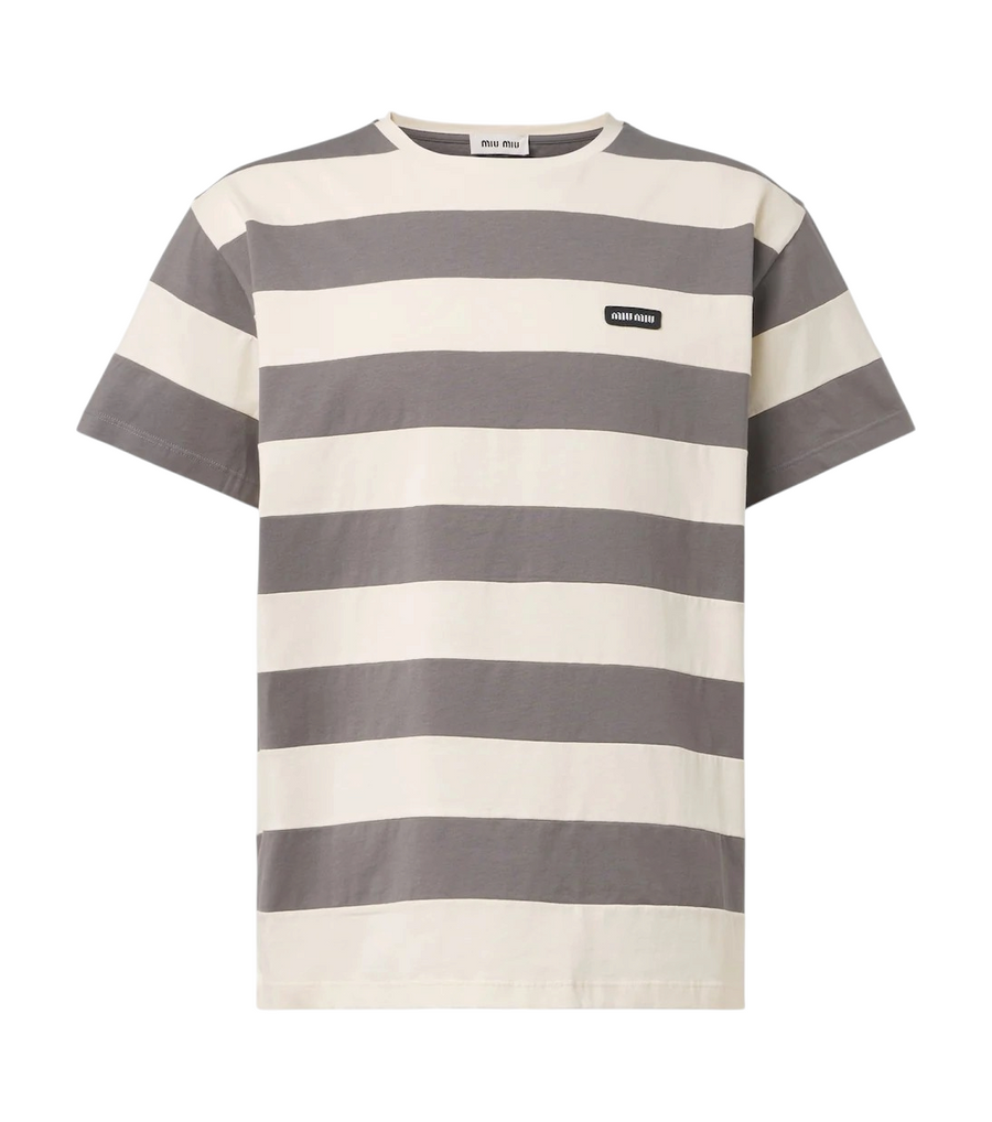 Miu Miu Striped cotton jersey T-shirt