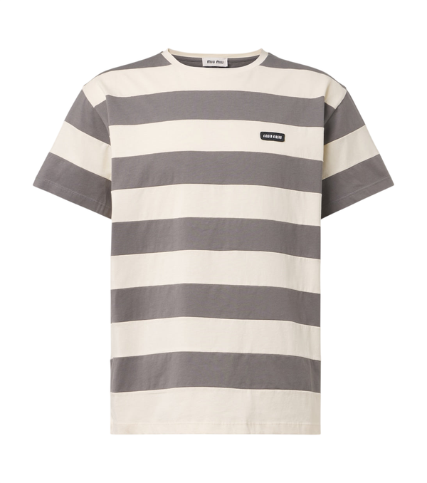 Miu Miu Striped cotton jersey T-shirt