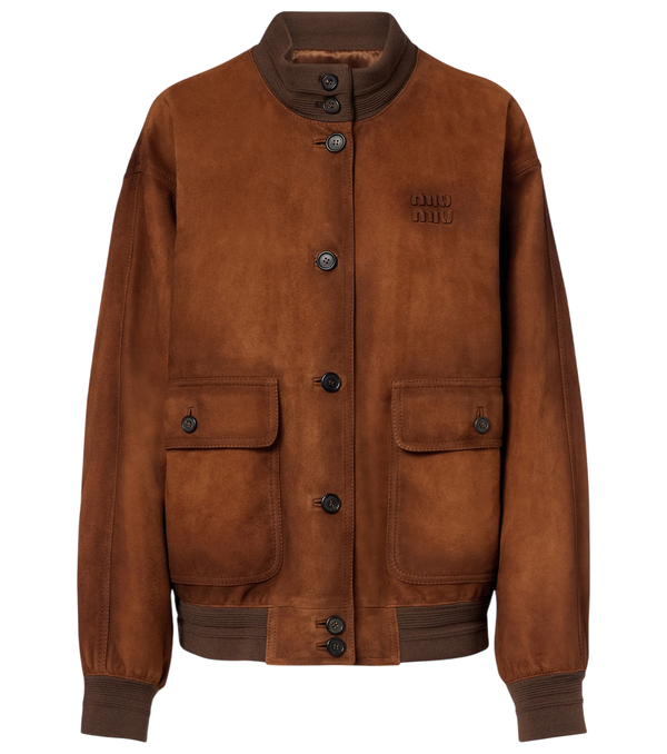 Miu Miu Suede bomber jacket