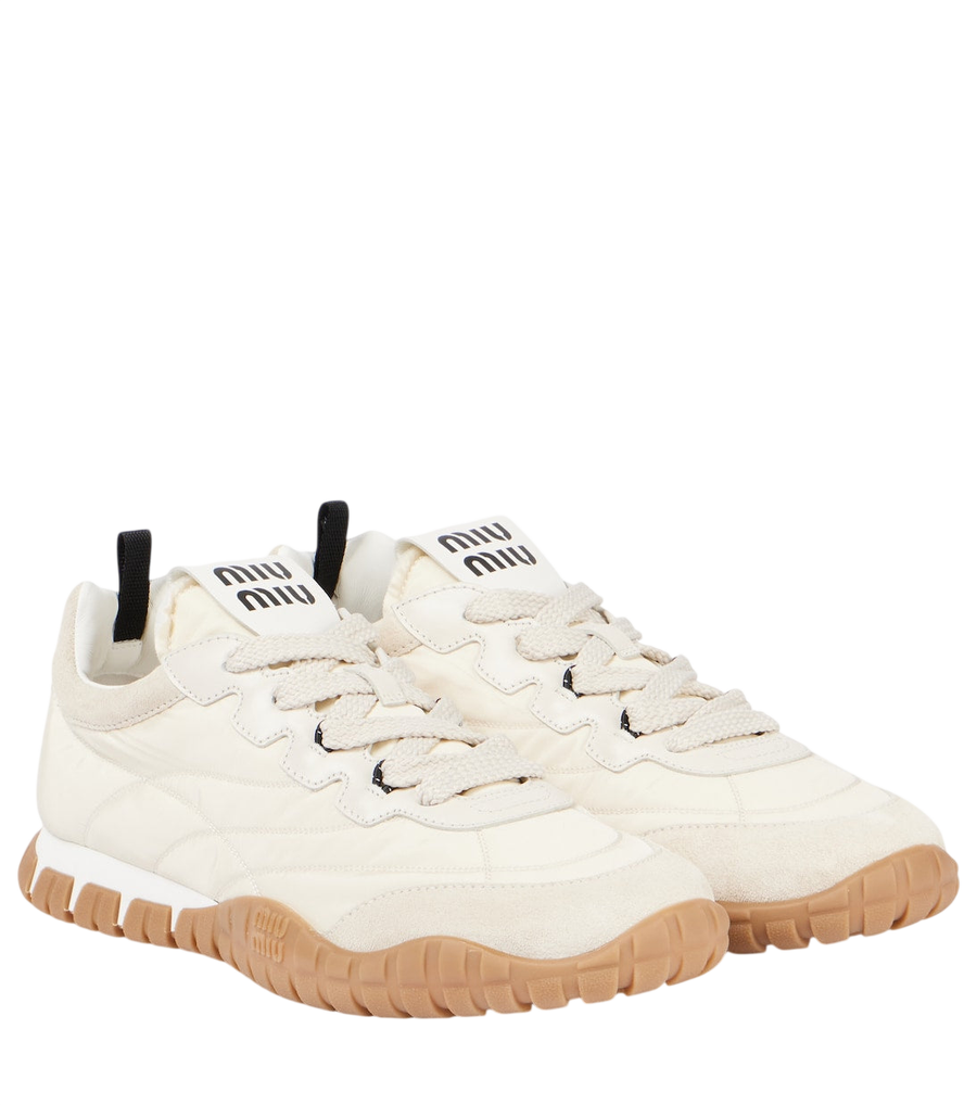 Miu Miu Tyre suede-trimmed sneakers