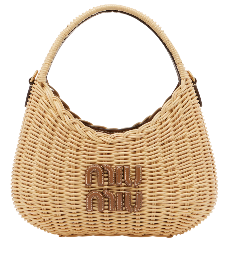Bolso de mano Miu Miu Wander de mimbre